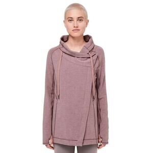 Lululemon Women's Coast Easy Wrap Heathered Misty Merlot Cardigan Sweater Size 2